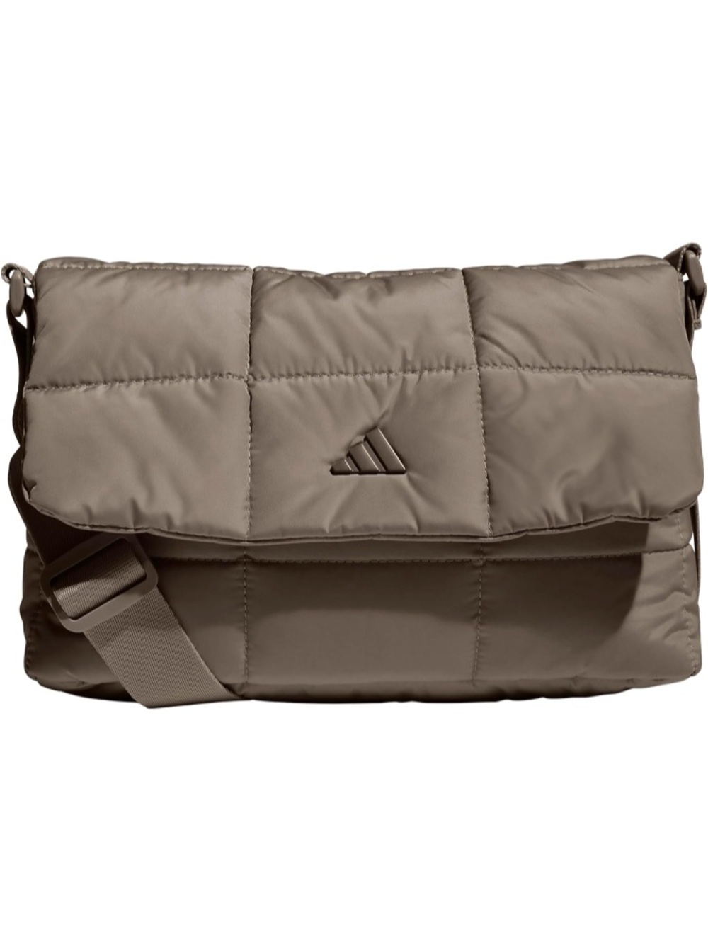 Adidas Quilted Crossbody Bag Chalky Brown Puffer Purse Adjustable Strap NWT ✨